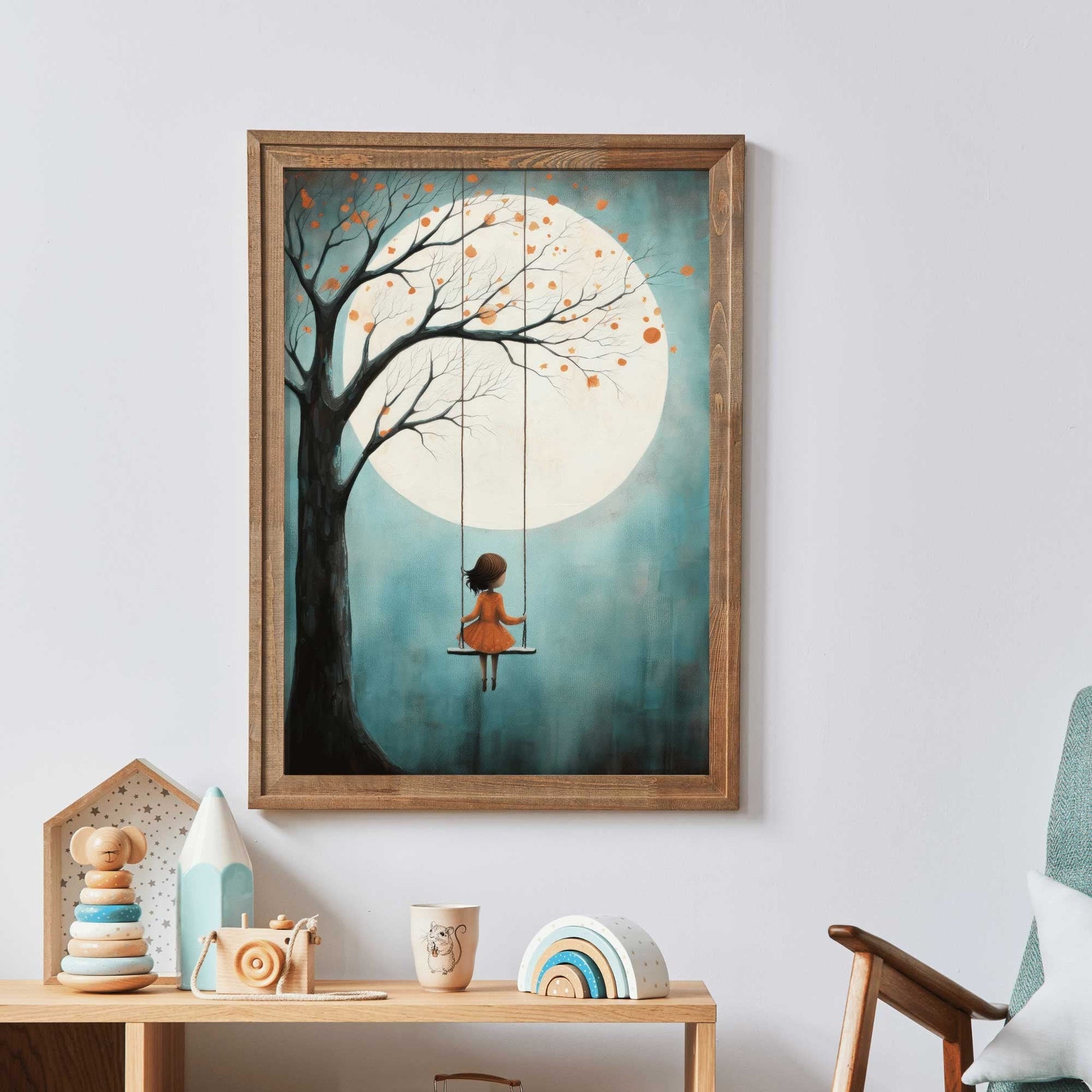 Whimsical Girls Room Decor, Girly Wall Art, Blue Nursery Prints - WildfieldPrints
