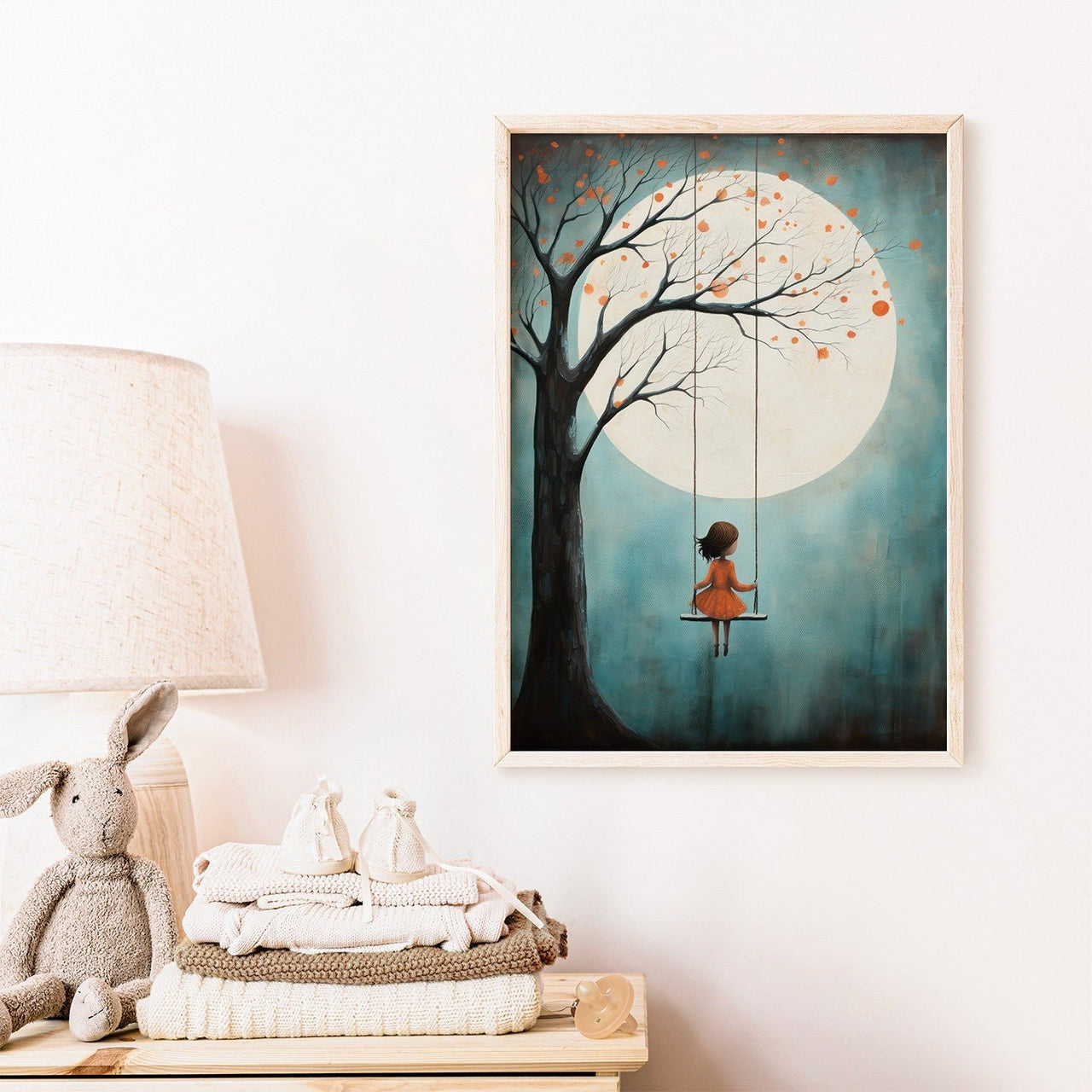 Girl on a Swing Wall Art – Fairy - Tale Nursery Print