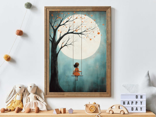 Whimsical Girls Room Decor, Girly Wall Art, Blue Nursery Prints - WildfieldPrints
