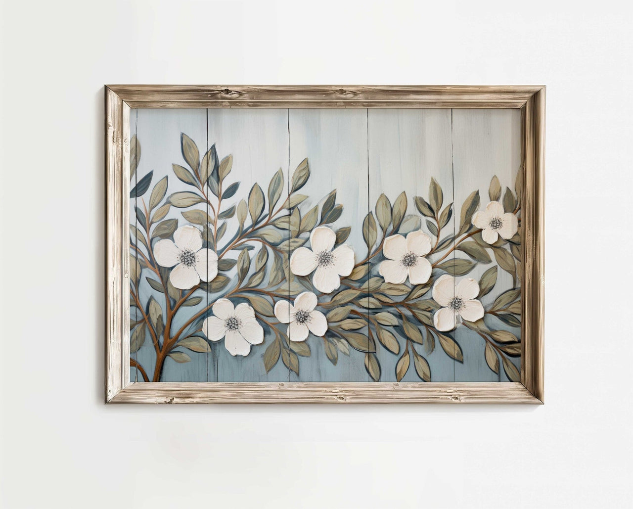 White Floral Wall Art – Farmhouse Kitchen Print