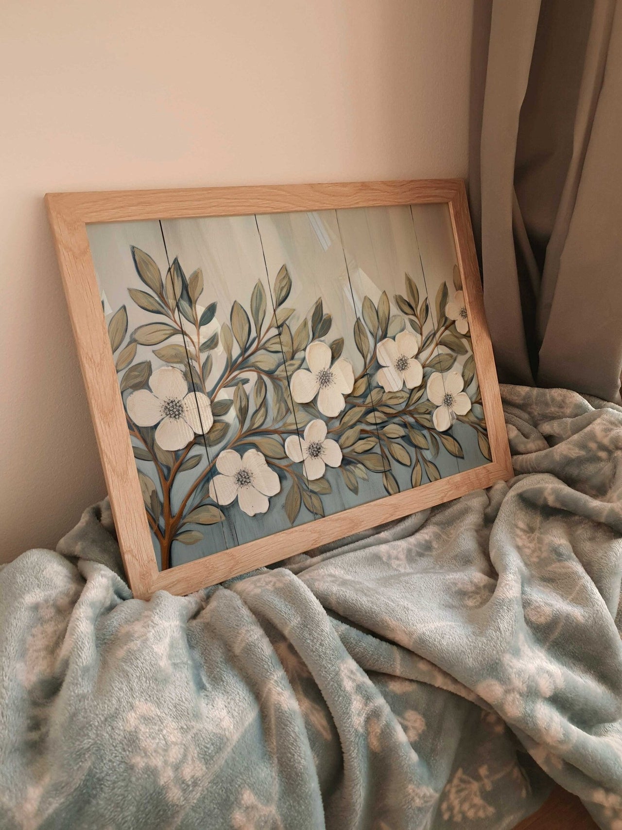 White Floral Wall Art – Farmhouse Kitchen Print