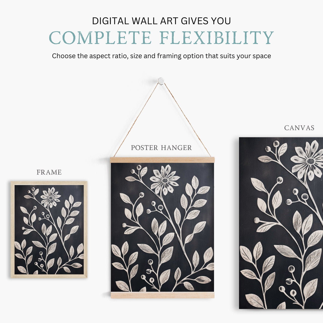 White Flower Wall Art – Floral Nursery Print