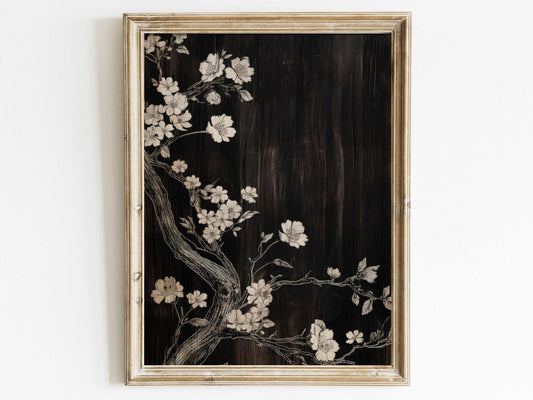 White Flower Wall Art – Floral Living Room Print
