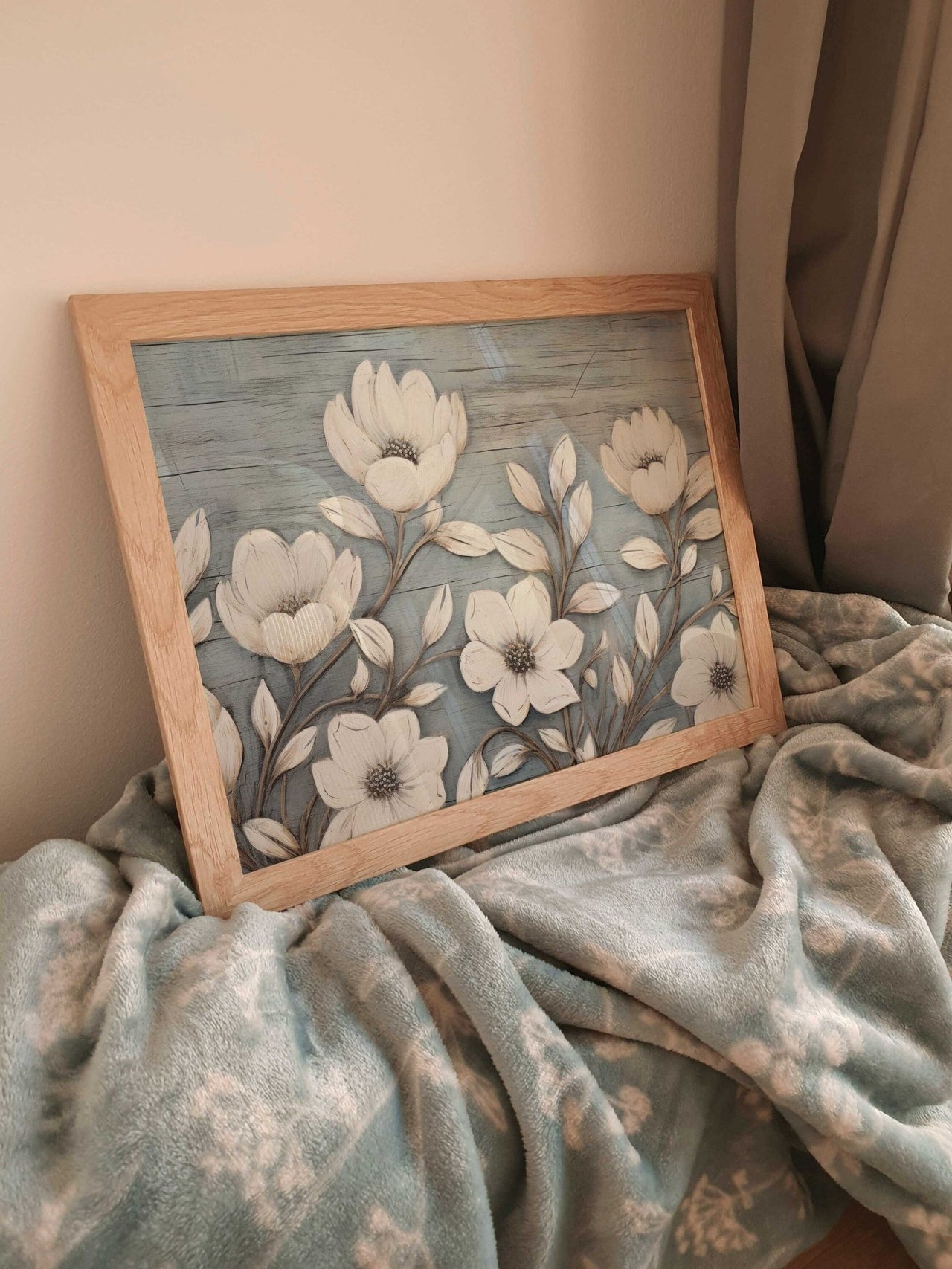 White Flower Wall Art – Floral Kitchen Print