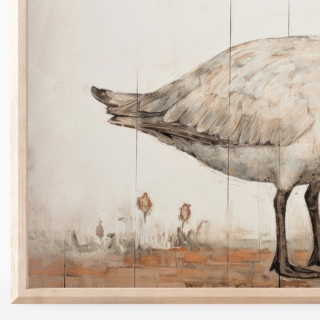 White Goose Wall Art – Farmhouse Living Room Print
