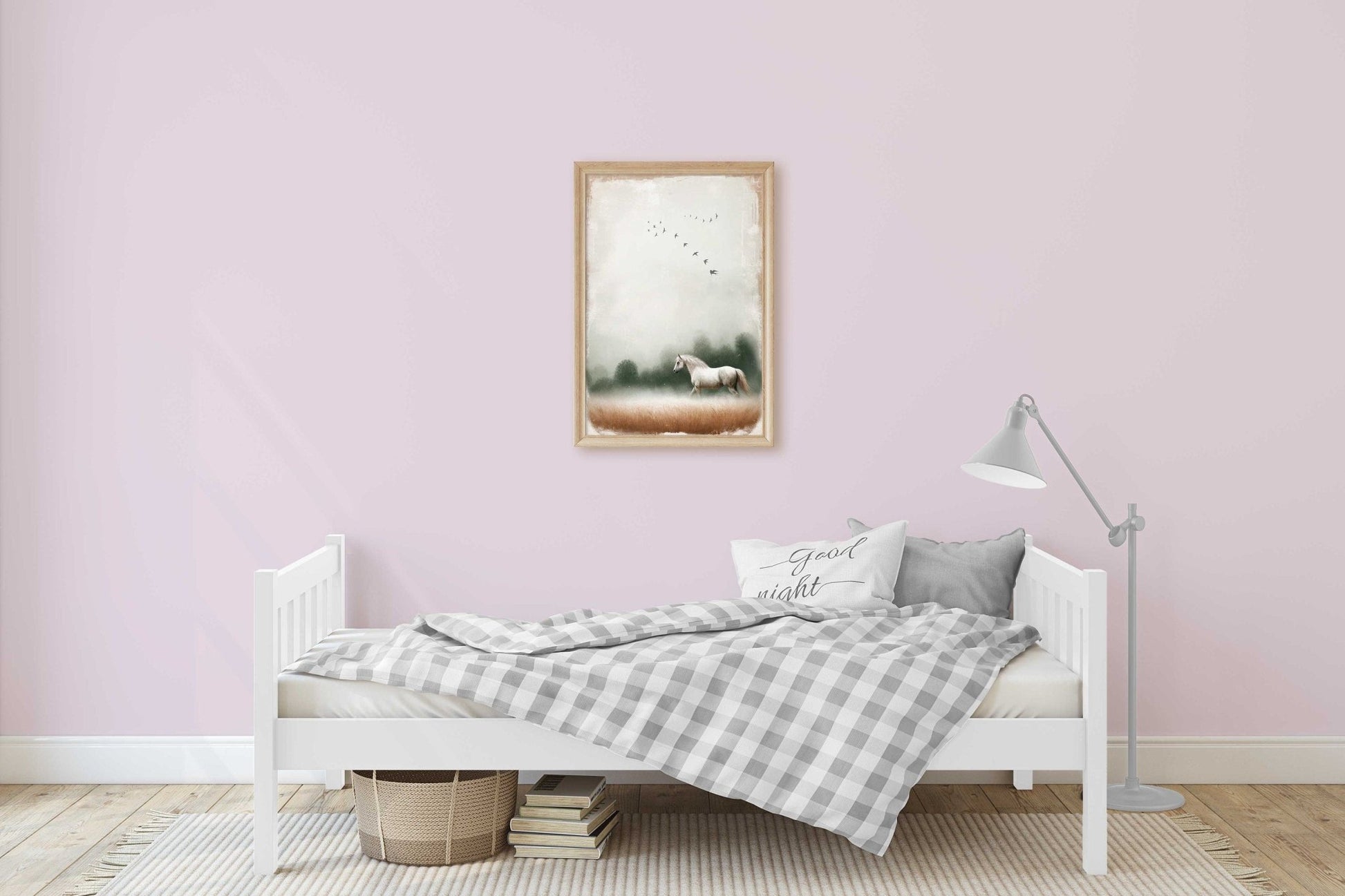 White Horse Wall Art, Equestrian Decor, Gift for Horse Lovers - WildfieldPrints