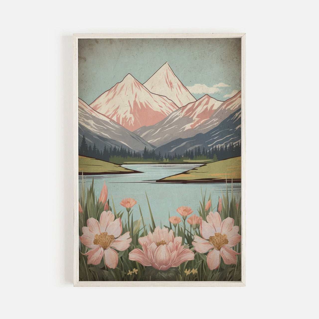 Tranquil Lake Wall Art – Nature Girls Room Print