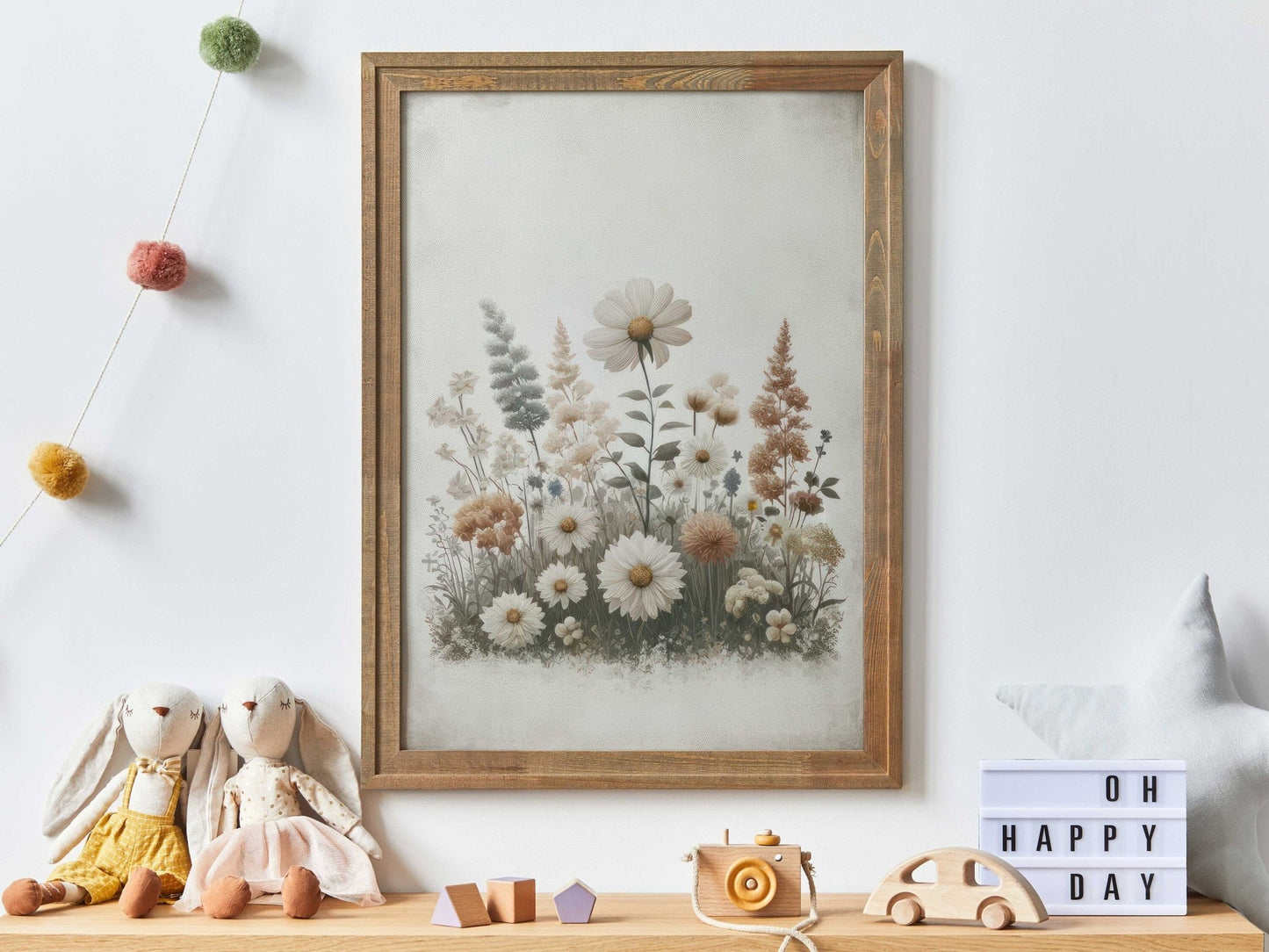 Wildflower Art Print, Rustic Floral Decor, Minimalist Flower Wall Art - WildfieldPrints