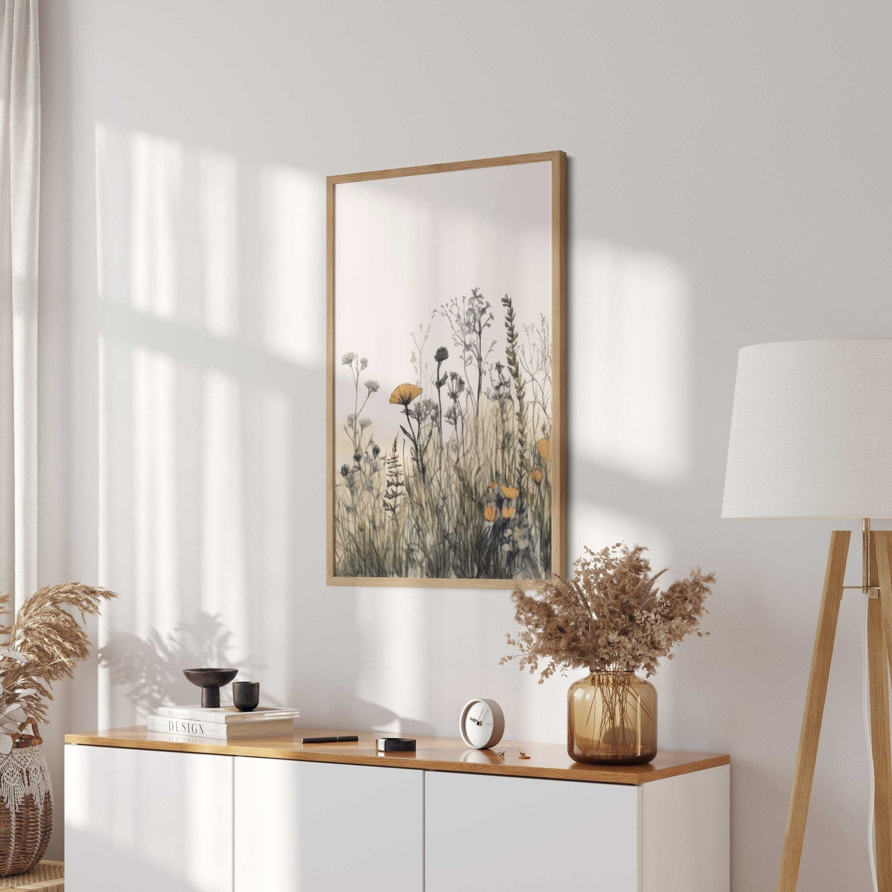 Yellow - Orange Wildflower Wall Art – Floral Nursery Print