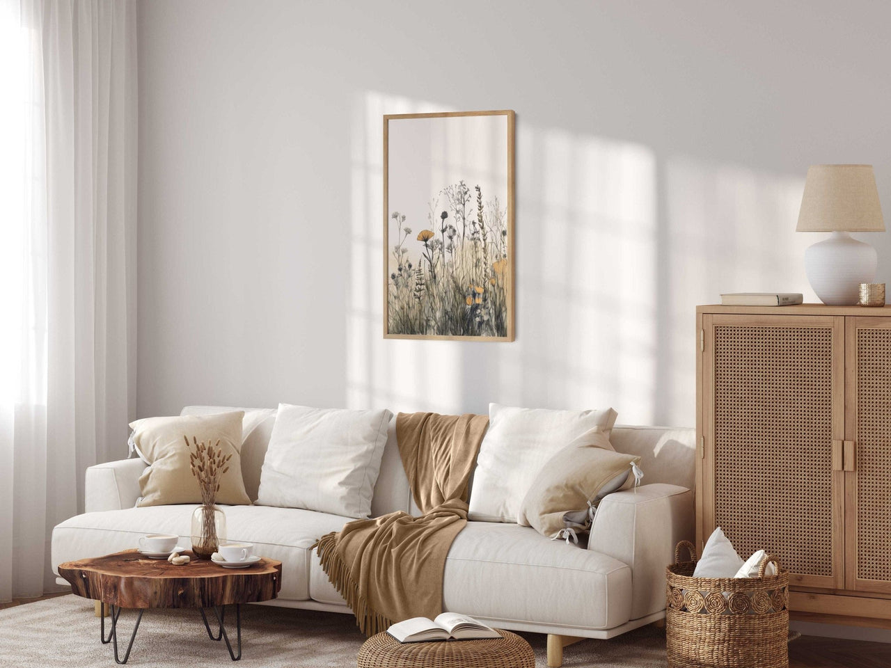 Yellow - Orange Wildflower Wall Art – Floral Nursery Print