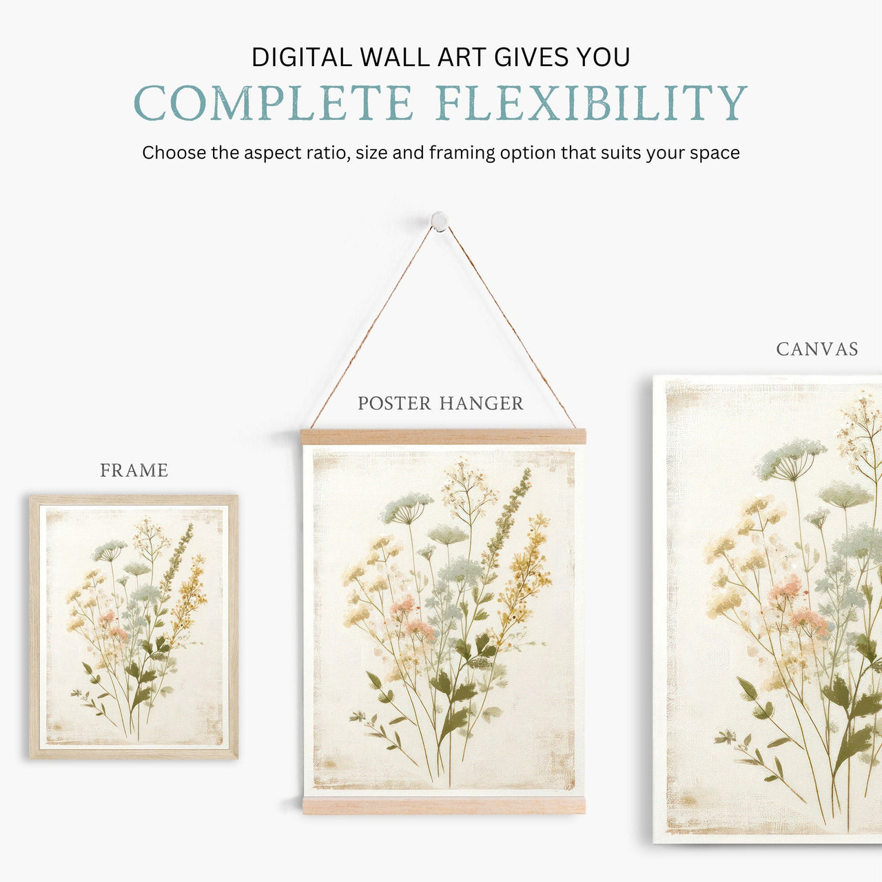 Wildflower Art Print – Floral Girls Room Wall Decor