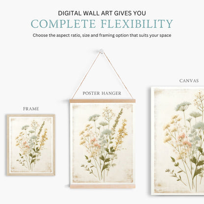 Wildflower Art Print, Rustic Floral Decor, Vintage Flower Artwork - WildfieldPrints