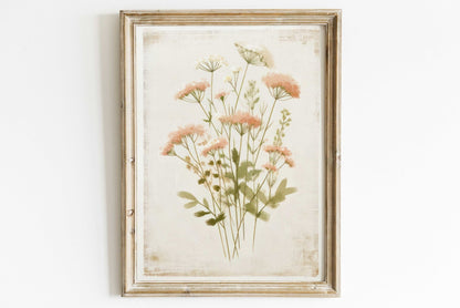 Wildflower Art Print, Rustic Floral Decor, Vintage Flower Artwork - WildfieldPrints