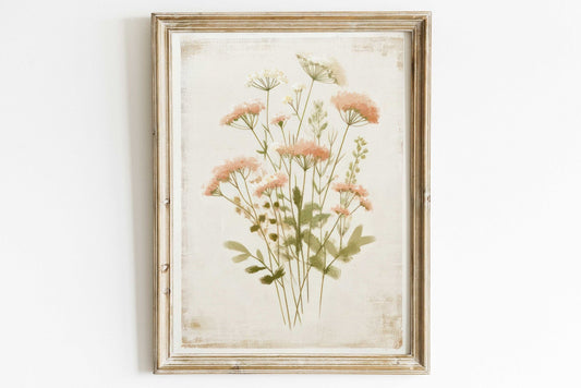 Wildflower Art Print, Rustic Floral Decor, Vintage Flower Artwork - WildfieldPrints