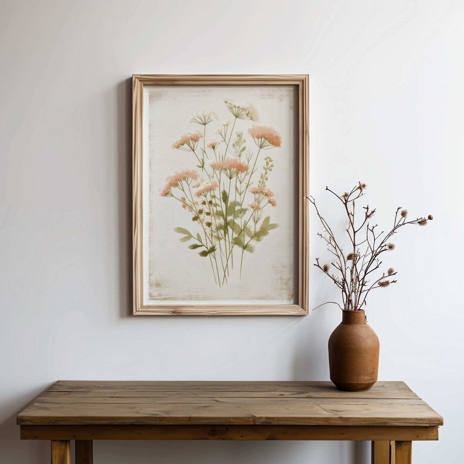 Wildflower Art Print, Rustic Floral Decor, Vintage Flower Artwork - WildfieldPrints