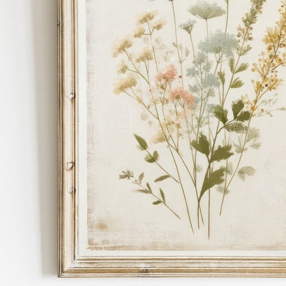 Wildflower Art Print, Rustic Floral Decor, Vintage Flower Artwork - WildfieldPrints
