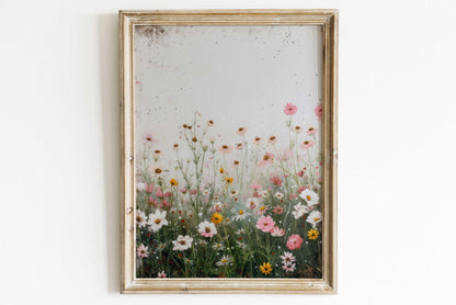 Wildflower Art Print, Vintage Floral Wall Decor, Rustic Botanical Decor - WildfieldPrints