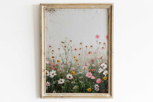 Wildflower Art Print, Vintage Floral Wall Decor, Rustic Botanical Decor - WildfieldPrints