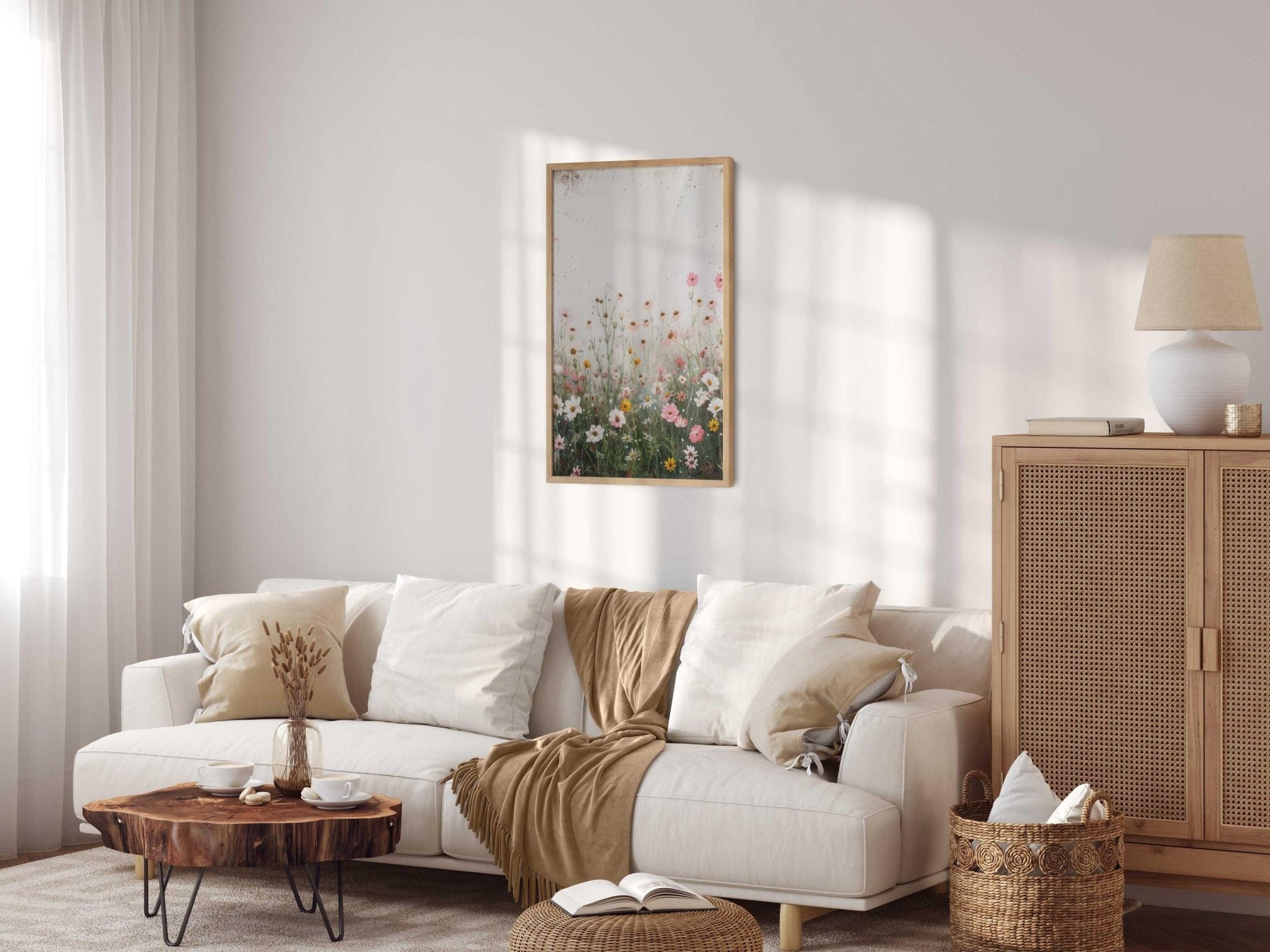 Wildflower Art Print, Vintage Floral Wall Decor, Rustic Botanical Decor - WildfieldPrints