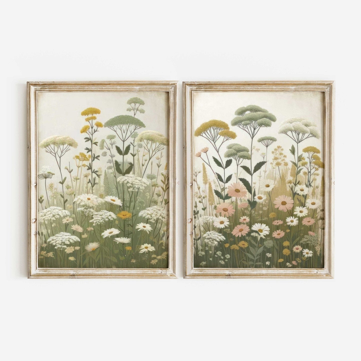 Wildflower Art Prints, Rustic Floral Decor, Vintage Botanical Wall Decor - WildfieldPrints