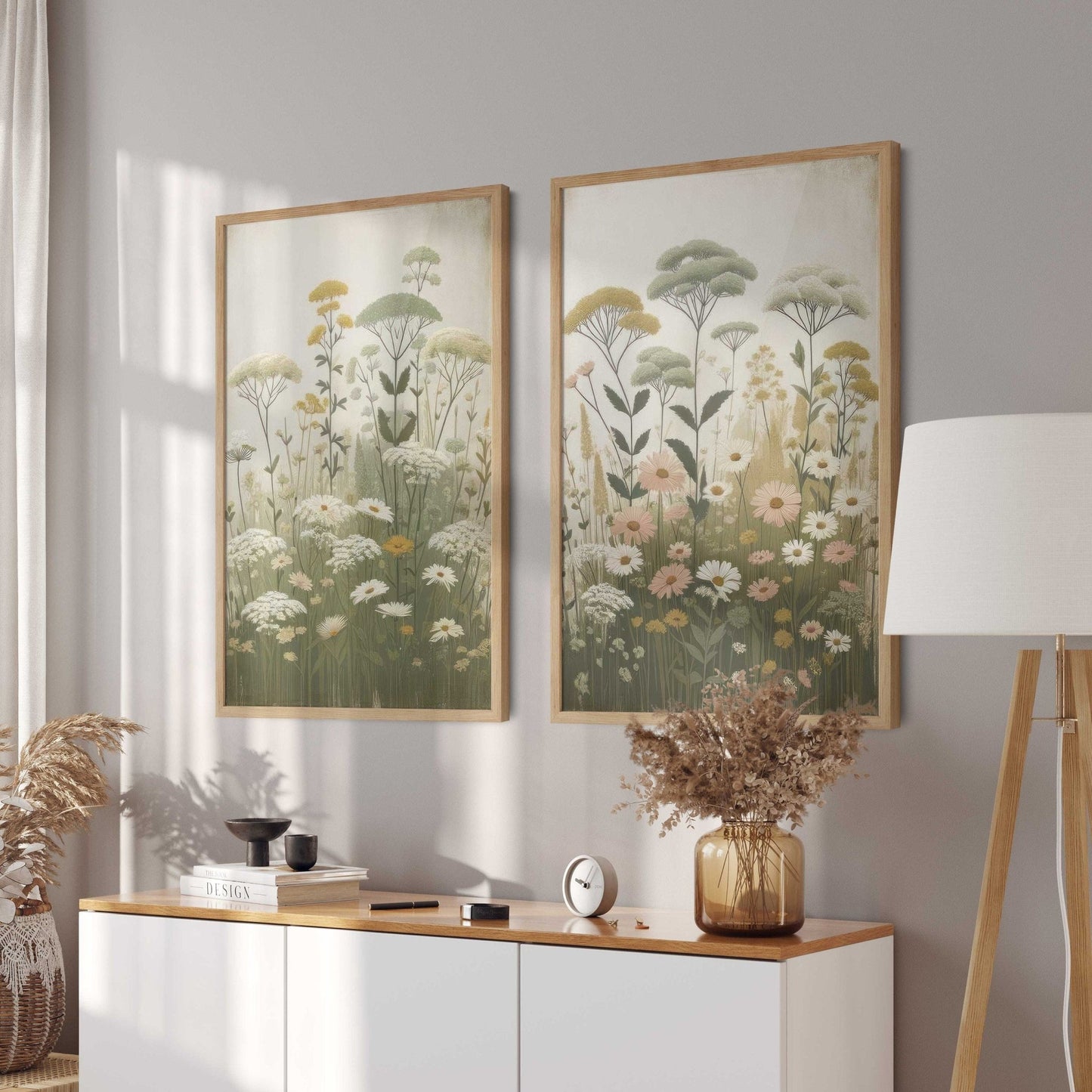 Wildflower Art Prints, Rustic Floral Decor, Vintage Botanical Wall Decor - WildfieldPrints