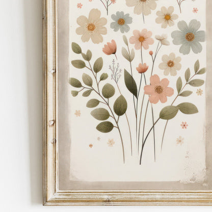 Wildflower Art Prints, Rustic Floral Decor, Vintage Flower Wall Art - WildfieldPrints