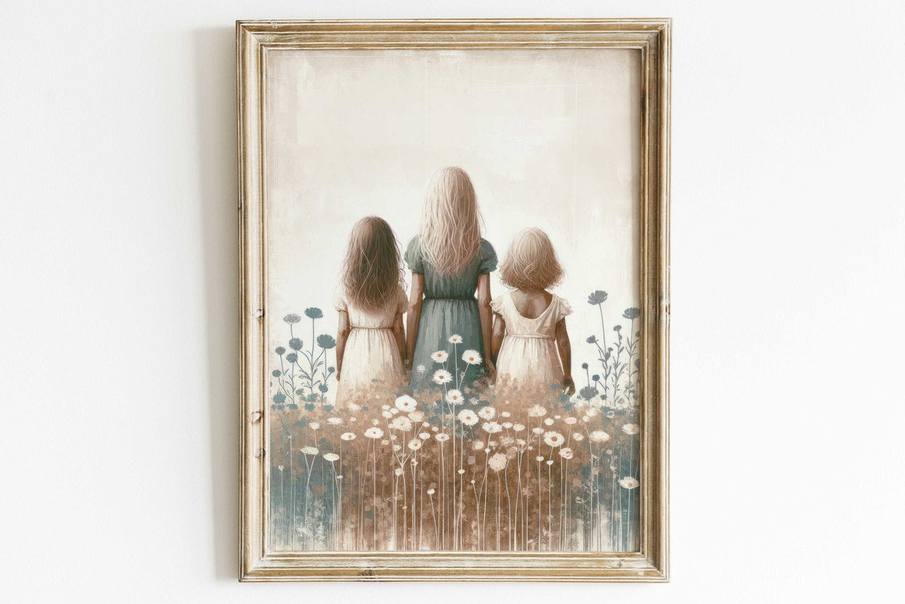 Wildflower Field Wall Art – Floral Girls Room Print