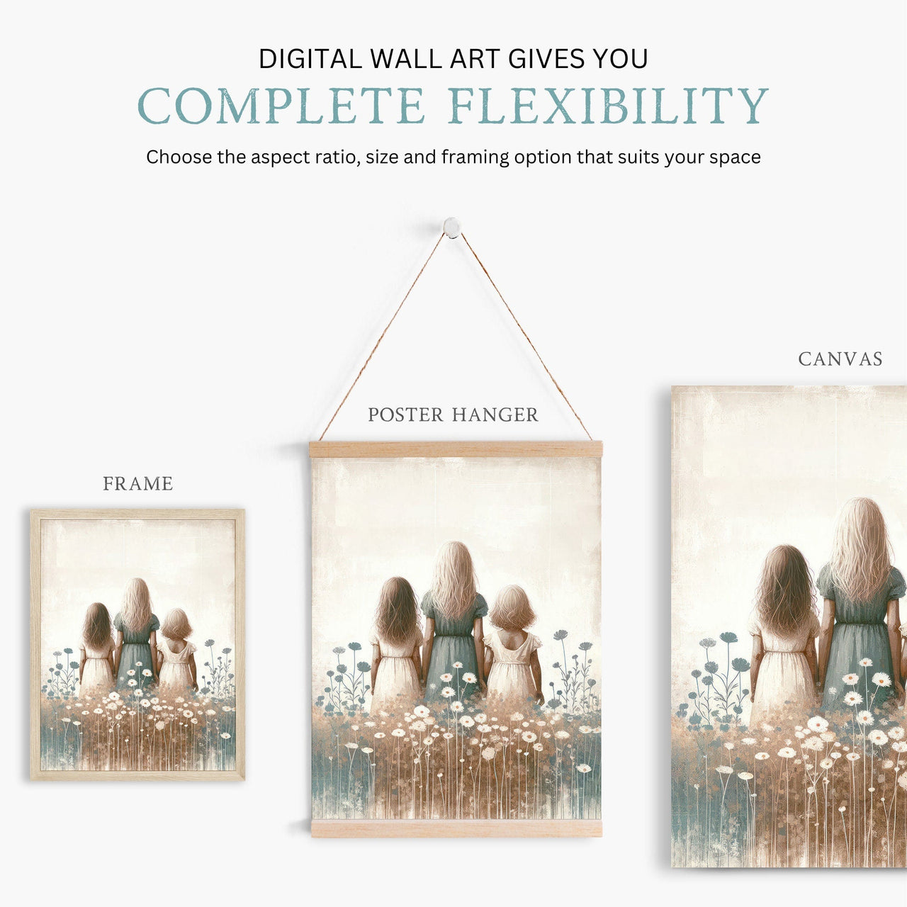 Wildflower Field Wall Art – Floral Girls Room Print
