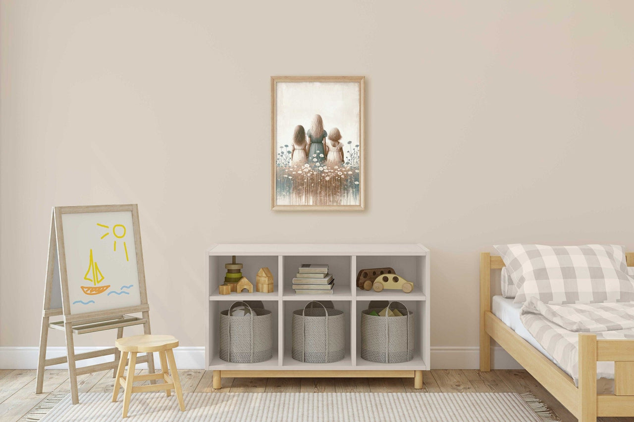 Wildflower Field Wall Art – Floral Girls Room Print