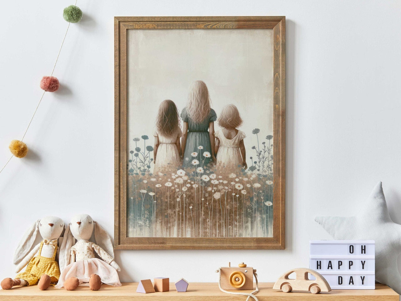 Wildflower Field Wall Art – Floral Girls Room Print