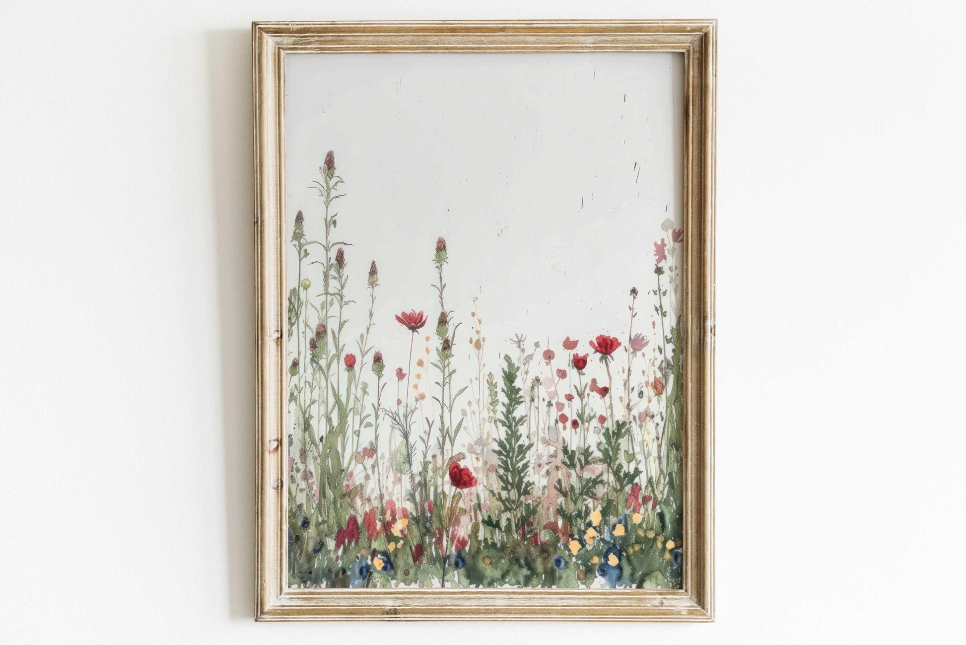 Wildflower Field Art, Rustic Floral Wall Decor, Botanical Nursery Decor - WildfieldPrints