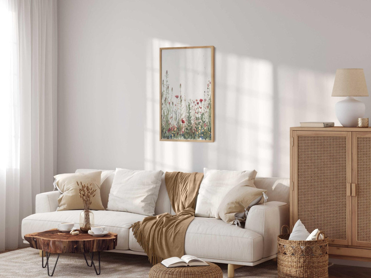 Wildflower Field Wall Art – Floral Nursery Print