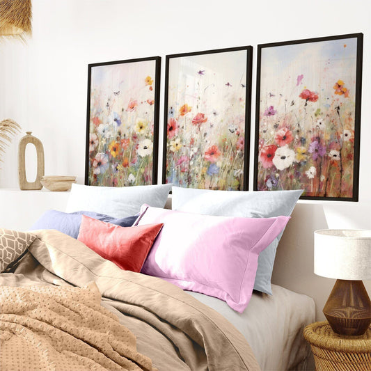 Wildflower Field Art, Watercolor Floral Decor, Vintage Flower Paintings - WildfieldPrints