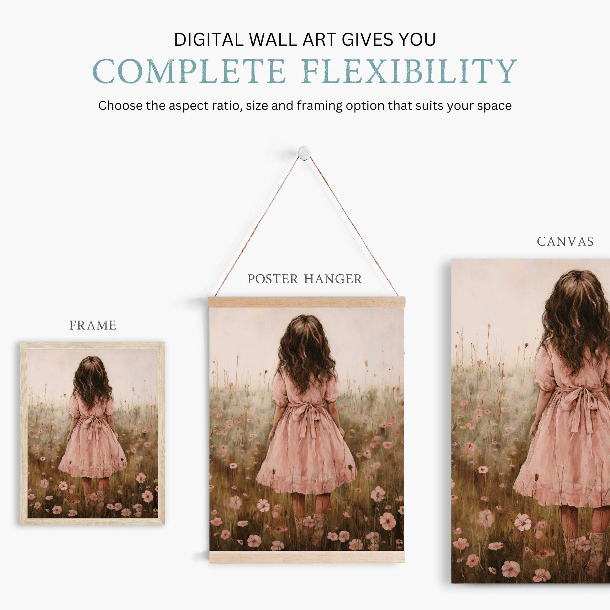 Wildflower Field Prints, Nursery Flower Decor, Cute Girls Room Art - WildfieldPrints