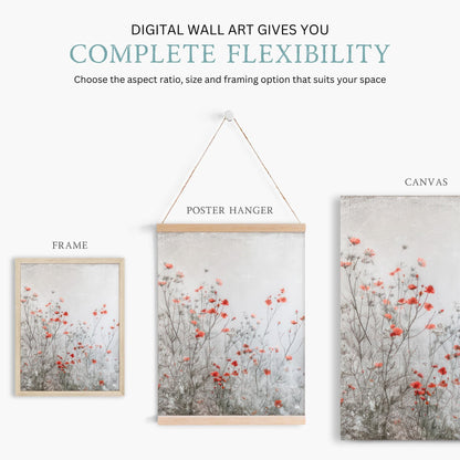 Wildflower Field Prints, Rustic Floral Wall Decor, Botanical Art - WildfieldPrints