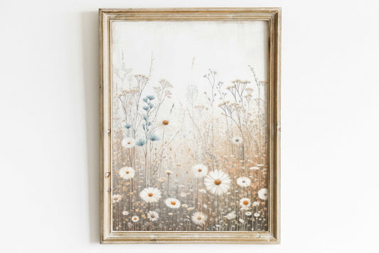 Wildflower Field Prints, Rustic Floral Wall Decor, Vintage Flower Art - WildfieldPrints