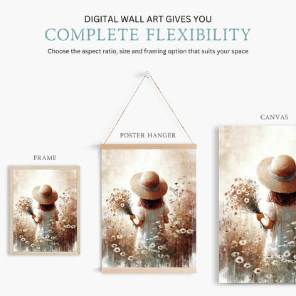 Wildflower Field Prints, Rustic Girl's Room Decor, Vintage Nursery Art - WildfieldPrints