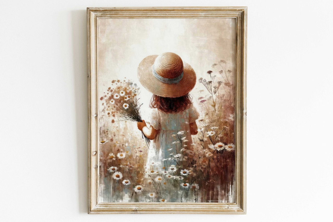 Wildflower Field Wall Art – Floral Girls Room Print