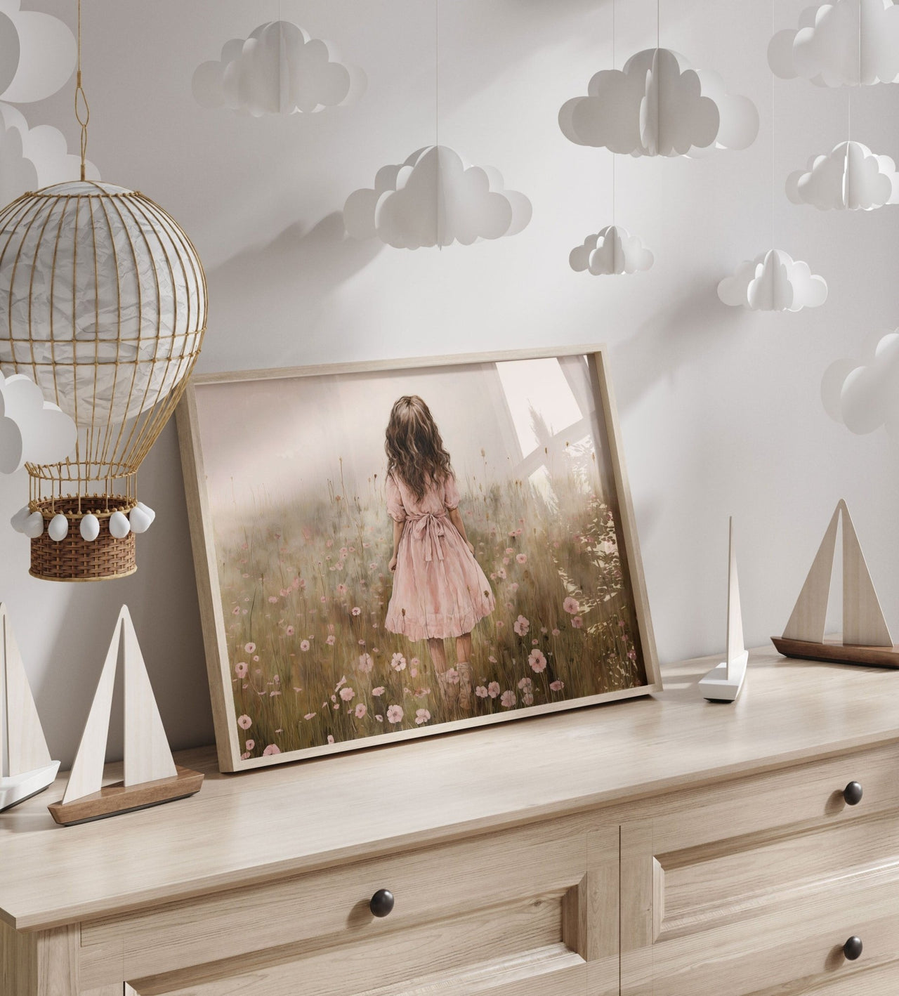 Wildflower Field Wall Art – Floral Girls Room Print