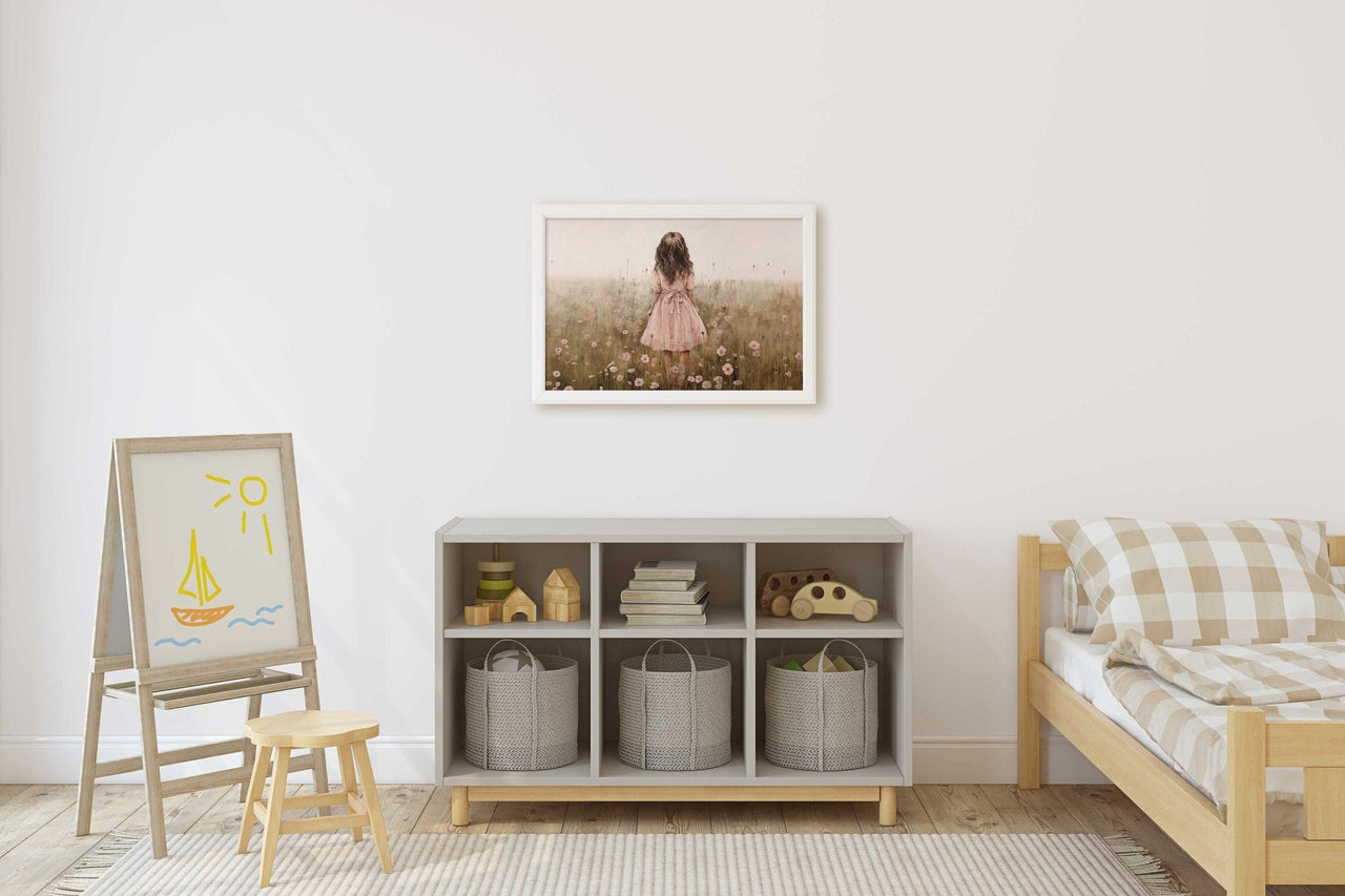 Wildflower Field Wall Art – Floral Girls Room Print