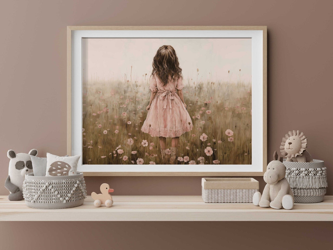 Wildflower Field Wall Art – Floral Girls Room Print