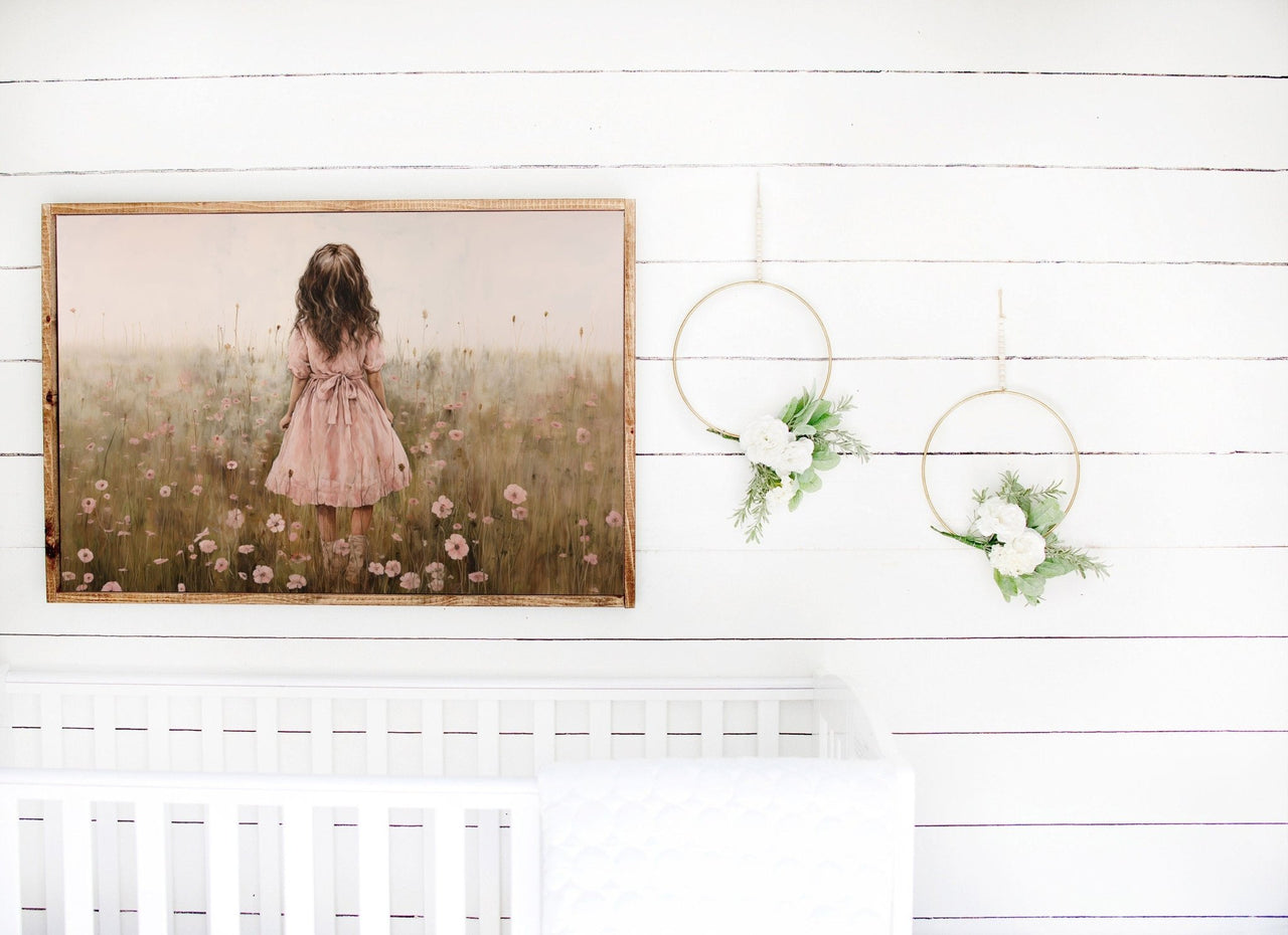 Wildflower Field Wall Art – Floral Girls Room Print