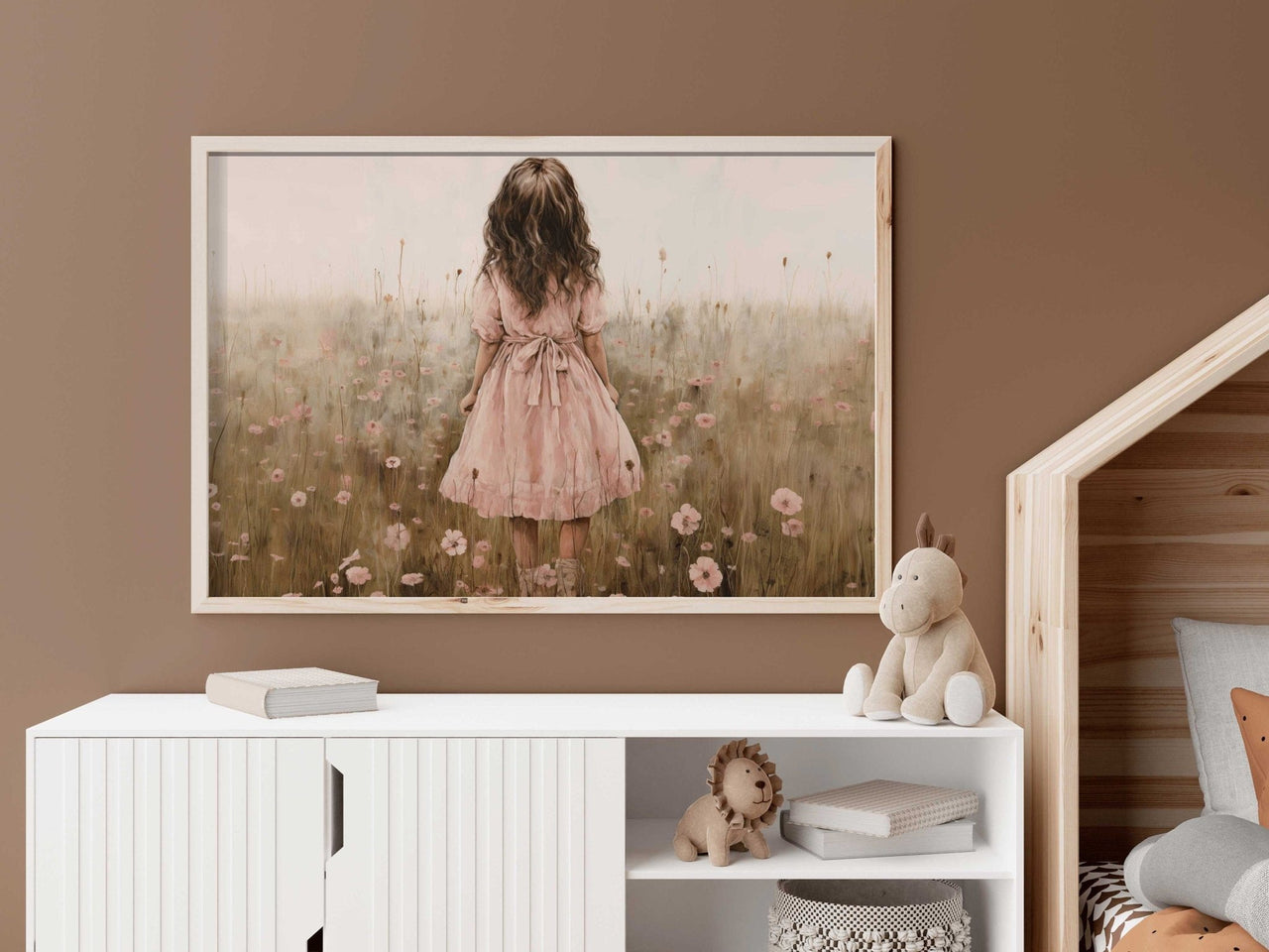 Wildflower Field Wall Art – Floral Girls Room Print