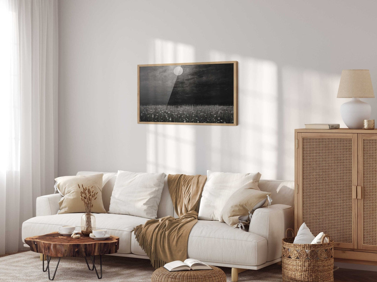Wildflower Field Wall Art – Nature Living Room Print