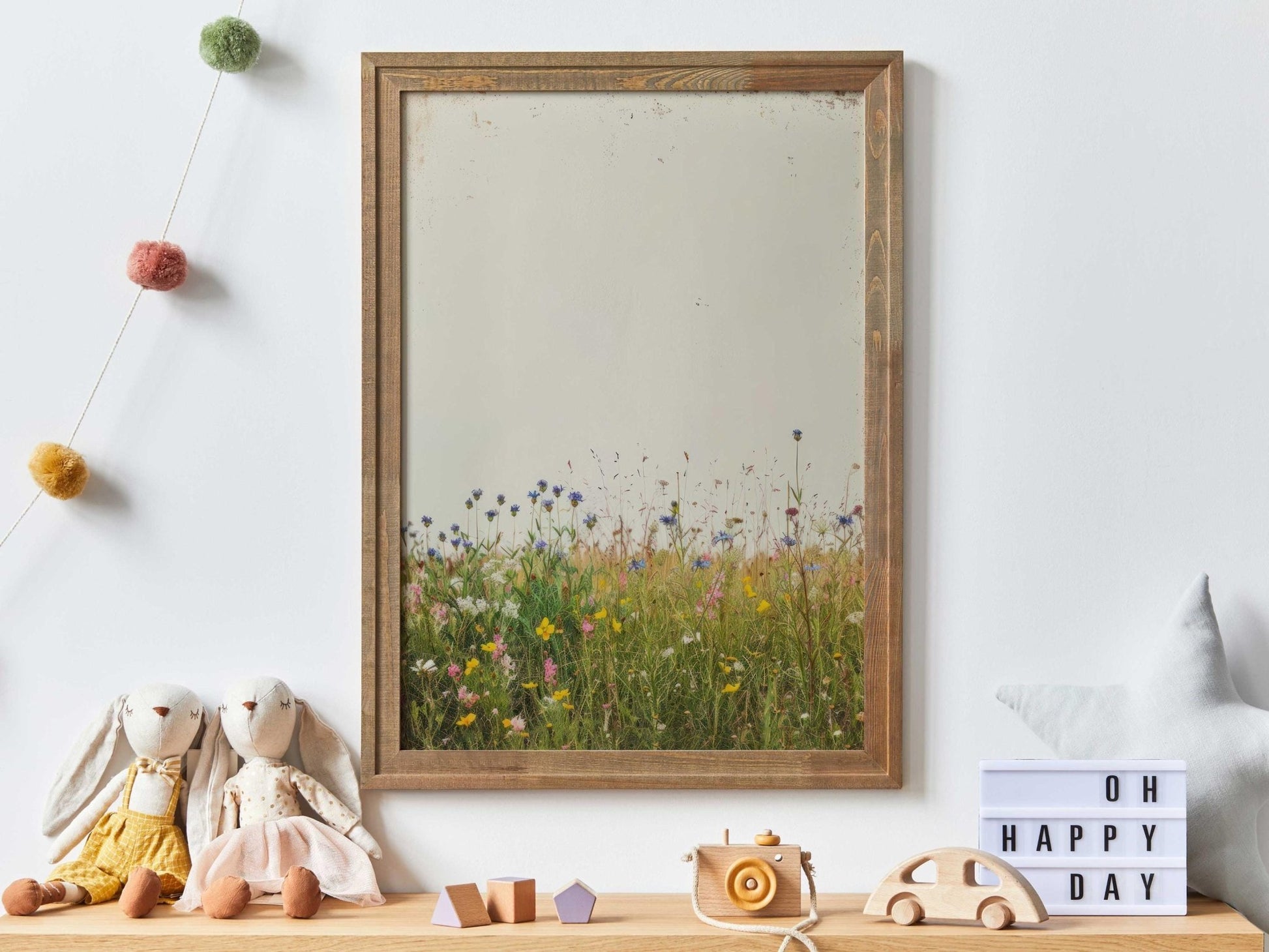 Wildflower Field Wall Art, Botanical Wall Decor, Floral Nursery Decor, Wildflower Painting, Cottagecore Nursery, PRINTABLE Flower Wall Art - My Store