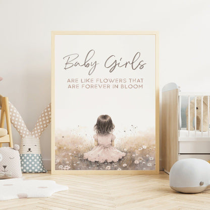 Wildflower Meadow Nursery Quote Art, Charming Baby Girl Decor - WildfieldPrints