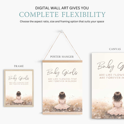 Wildflower Meadow Nursery Quote Art, Charming Baby Girl Decor - WildfieldPrints