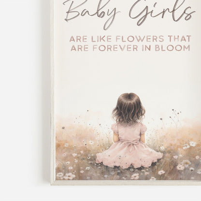 Wildflower Meadow Nursery Quote Art, Charming Baby Girl Decor - WildfieldPrints