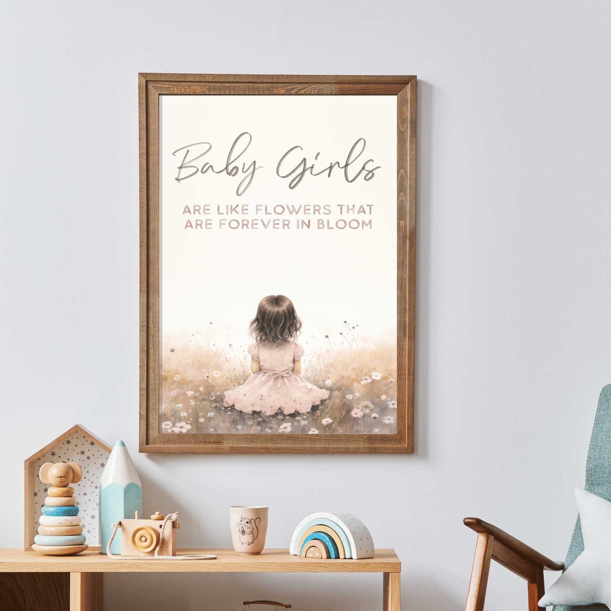 Wildflower Meadow Nursery Quote Art, Charming Baby Girl Decor - WildfieldPrints