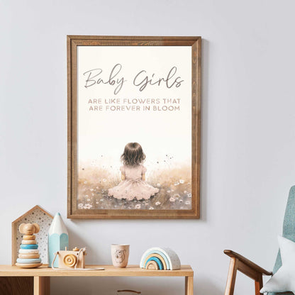 Wildflower Meadow Nursery Quote Art, Charming Baby Girl Decor - WildfieldPrints